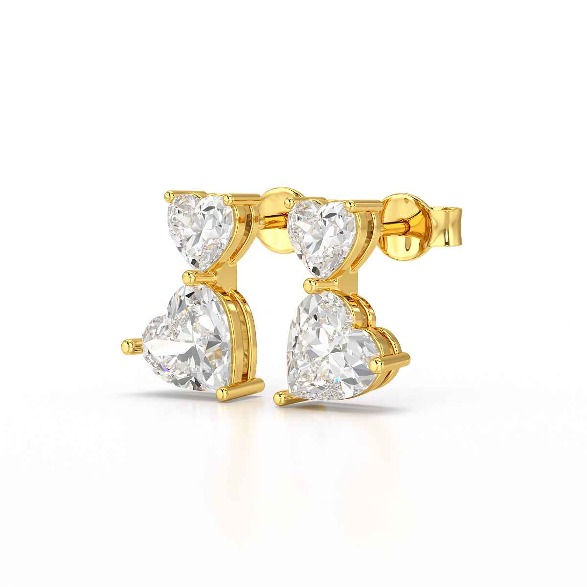 2.34 CT Lab Diamond Heart Cut Earrings