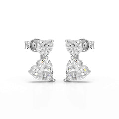 2.34 CT Lab Diamond Heart Cut Earrings