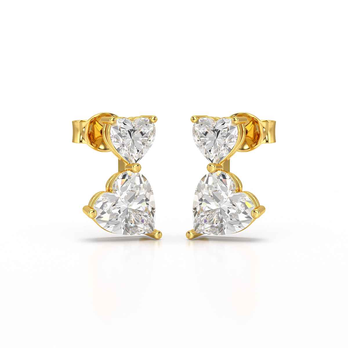 2.34 CT Lab Diamond Heart Cut Earrings