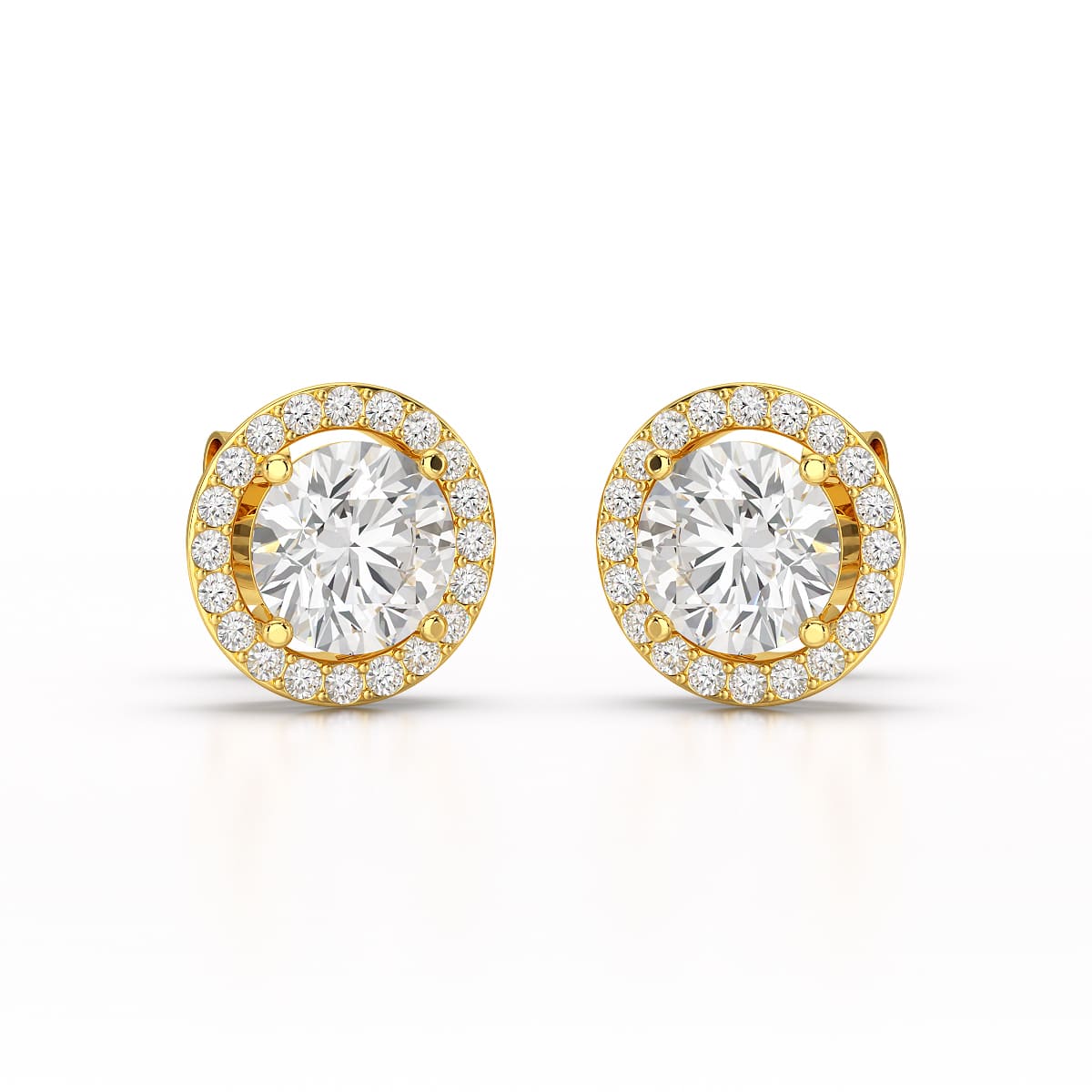 2.36 CT Round Cut Halo Lab Diamond Earring