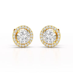 2.36 CT Round Cut Halo Lab Diamond Earring