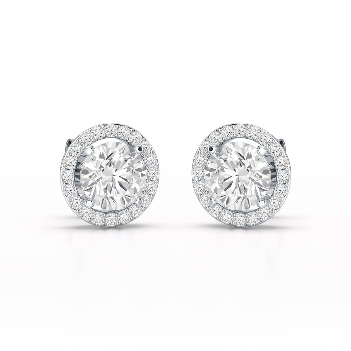 2.36 CT Round Cut Halo Lab Diamond Earring