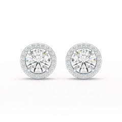 2.36 CT Round Cut Halo Lab Diamond Earring