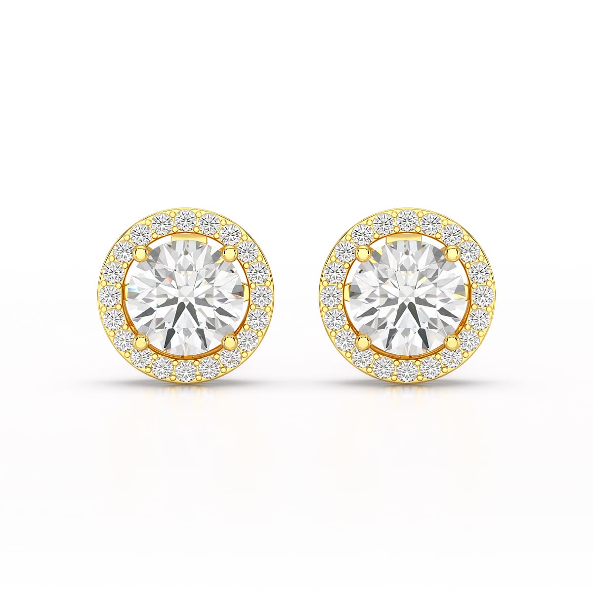 2.36 CT Round Cut Halo Lab Diamond Earring