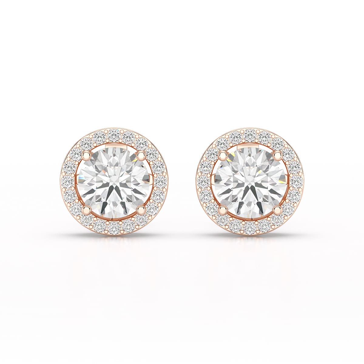 2.36 CT Round Cut Halo Lab Diamond Earring