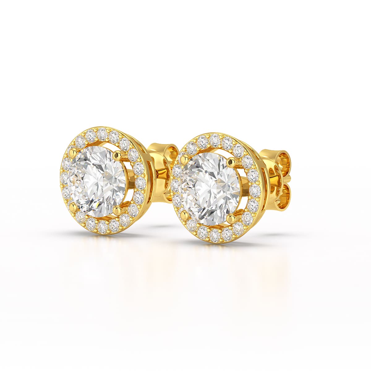 2.36 CT Round Cut Halo Lab Diamond Earring