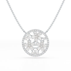 2.57 CT Pear Cut Flower Lab Diamond Pendant