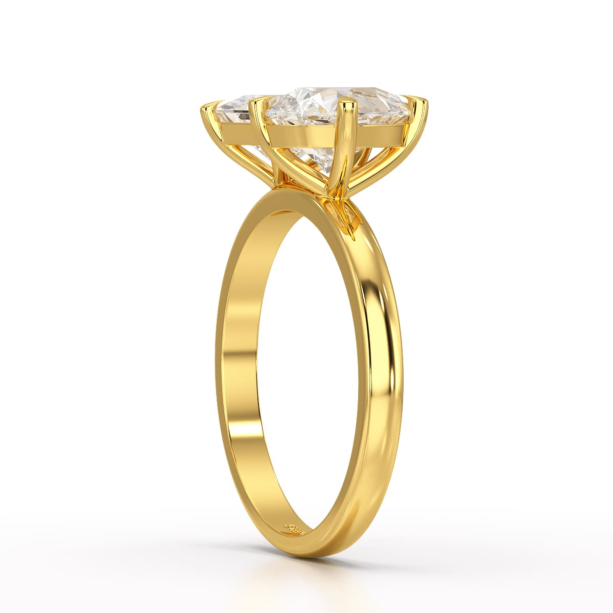 2.5 CT Pear and Princess Cut Lab Diamond Ring