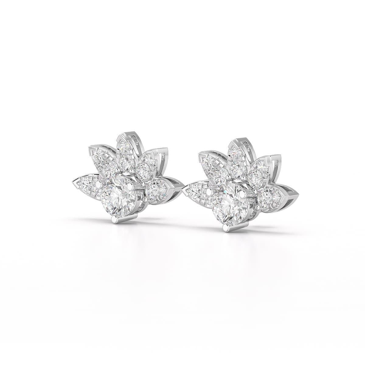 2.6 CT Lab Diamond Round Cut Stud Earrings