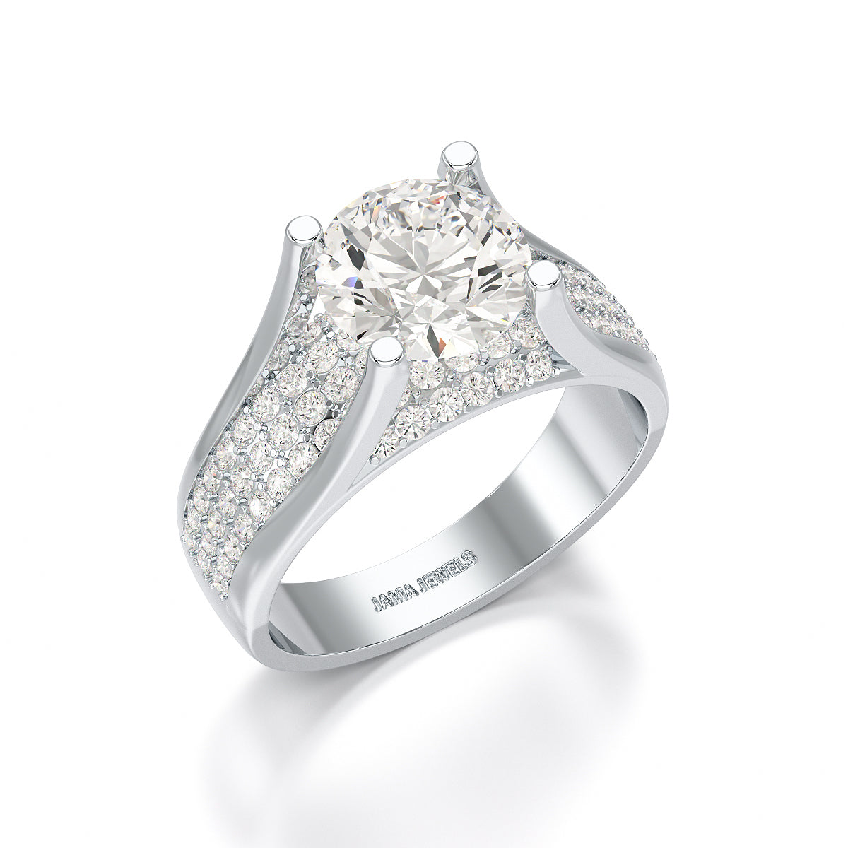 2.6 CT Round Cut Lab Diamond Engagement Ring