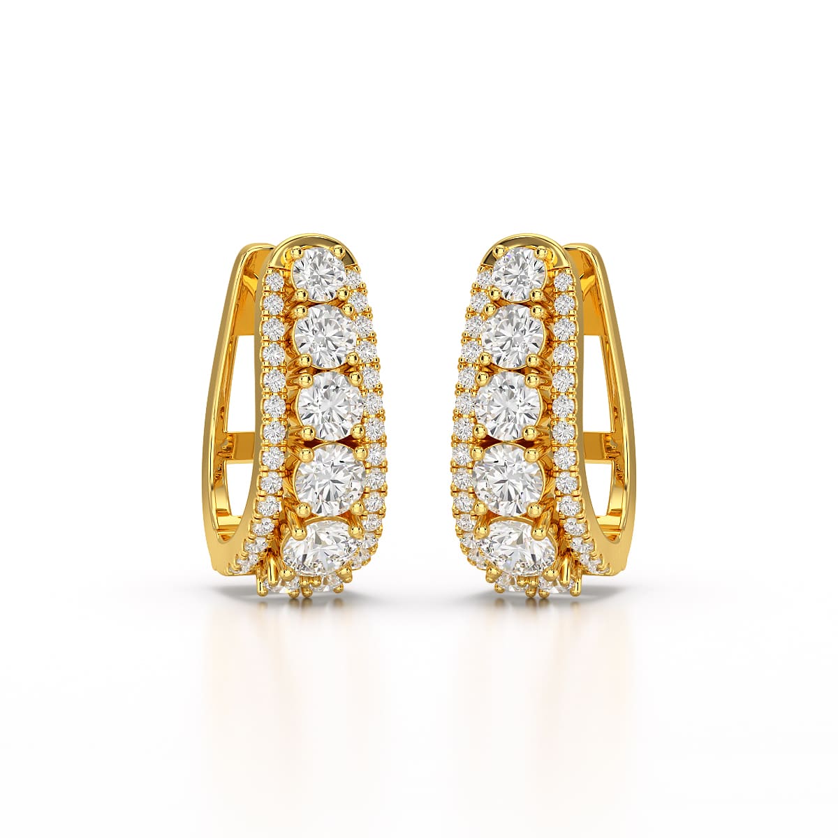 2.71 CT Lab Diamond Round Cut Hoop Earrings