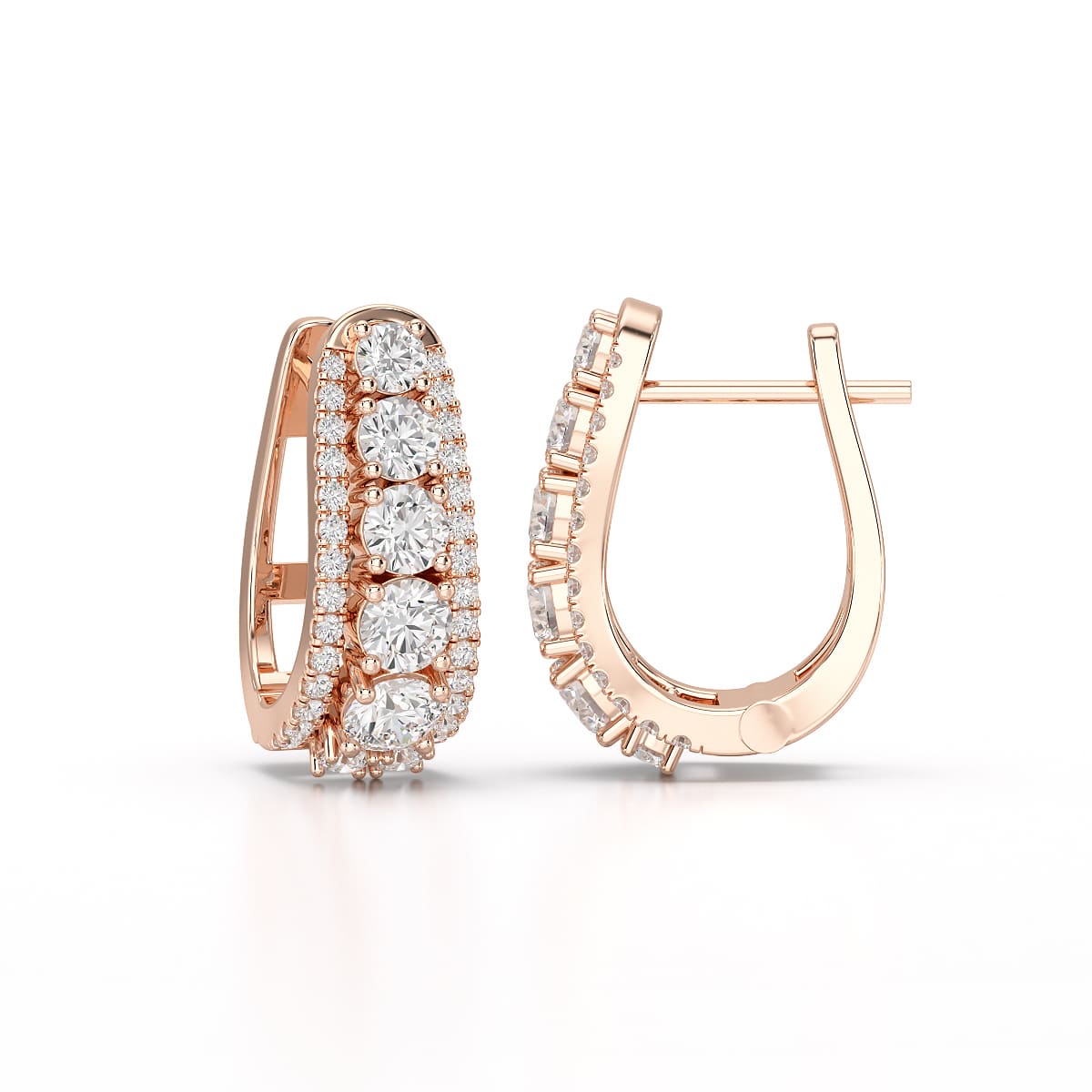 2.71 CT Lab Diamond Round Cut Hoop Earrings