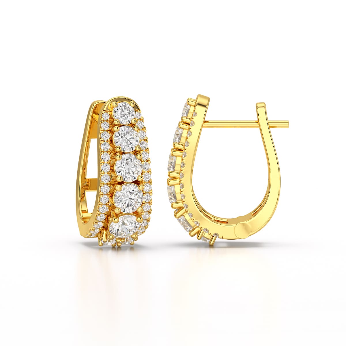 2.71 CT Lab Diamond Round Cut Hoop Earrings