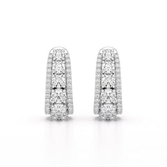 2.71 CT Lab Diamond Round Cut Hoop Earrings