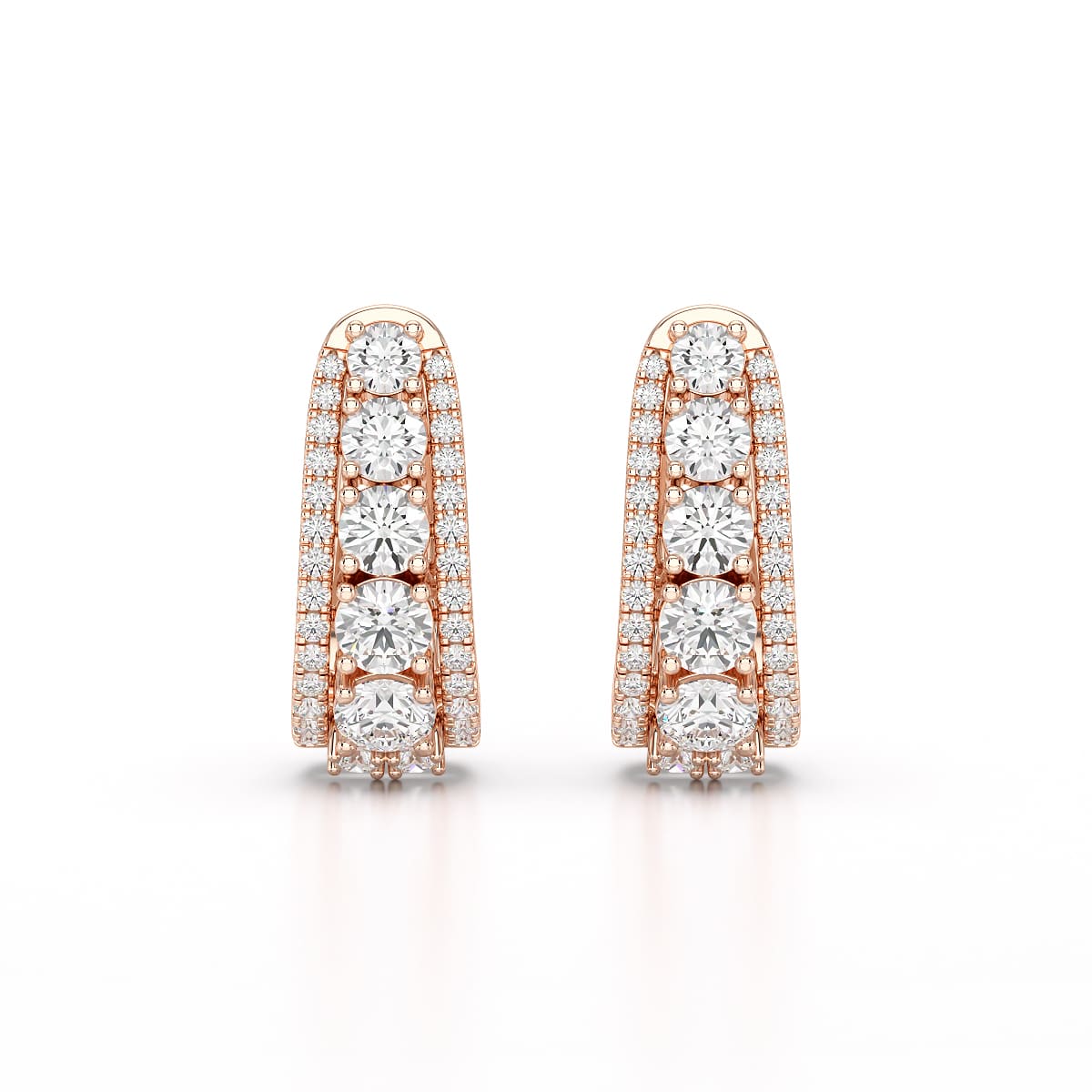 2.71 CT Lab Diamond Round Cut Hoop Earrings