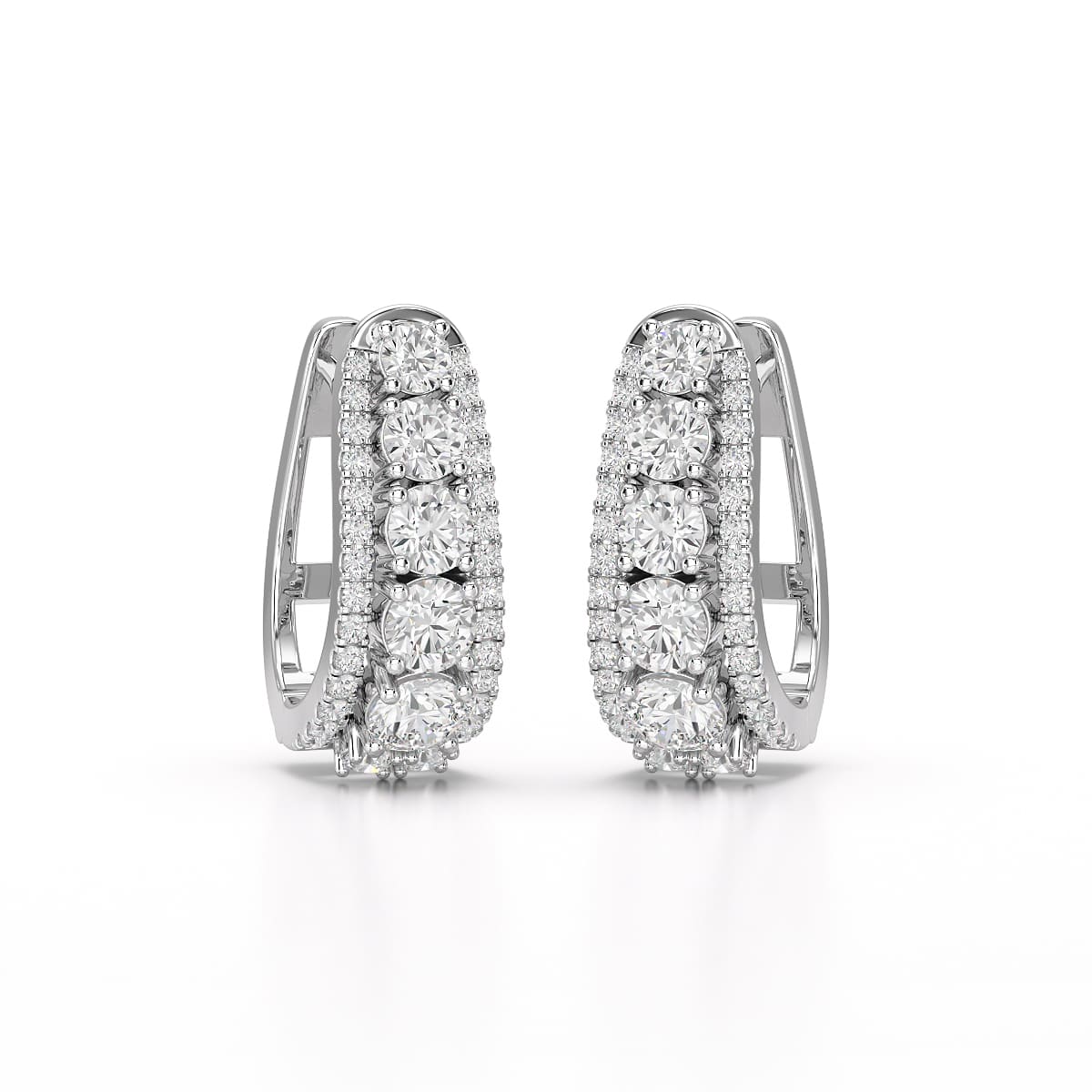 2.71 CT Lab Diamond Round Cut Hoop Earrings