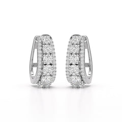 2.71 CT Lab Diamond Round Cut Hoop Earrings