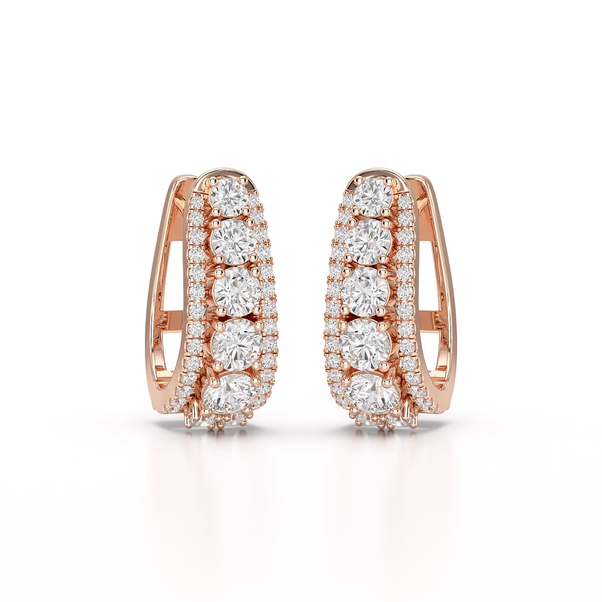 2.71 CT Lab Diamond Round Cut Hoop Earrings