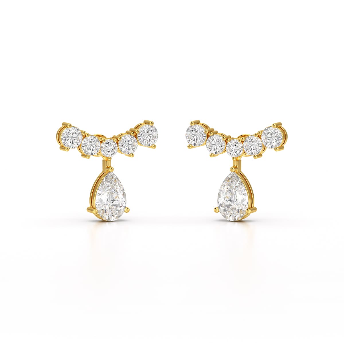 3.58 CT Lab Diamond Pear Cut Drop Earrings