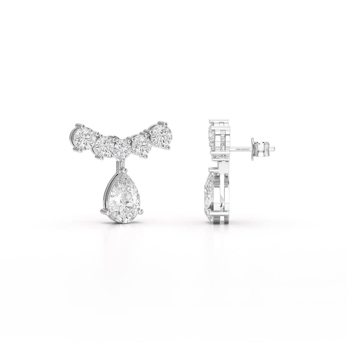 3.58 CT Lab Diamond Pear Cut Drop Earrings