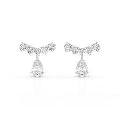 3.58 CT Lab Diamond Pear Cut Drop Earrings