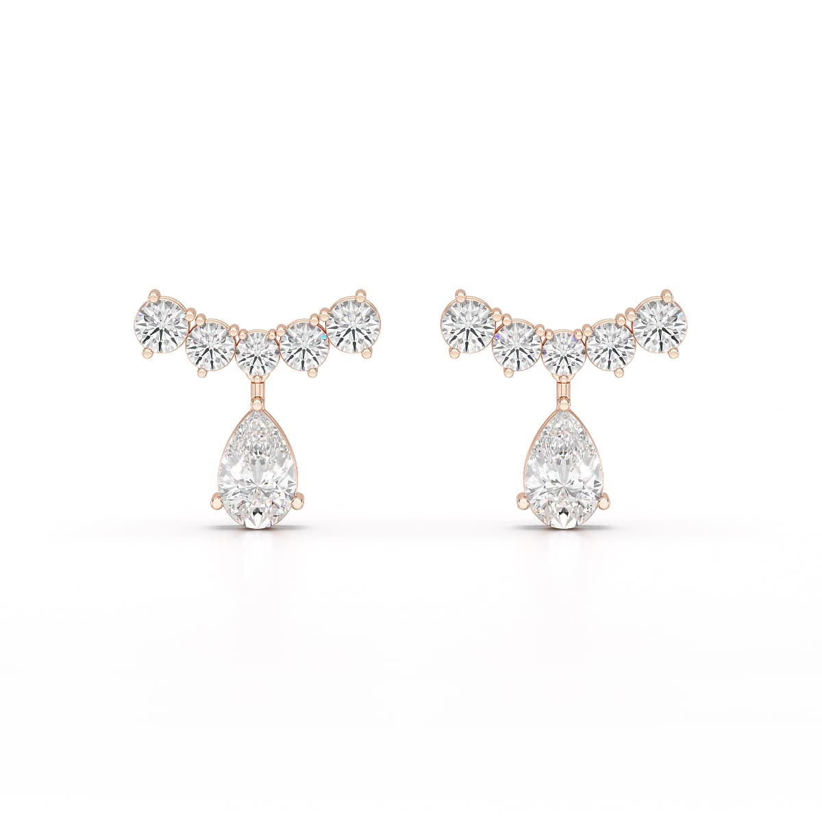 3.58 CT Lab Diamond Pear Cut Drop Earrings