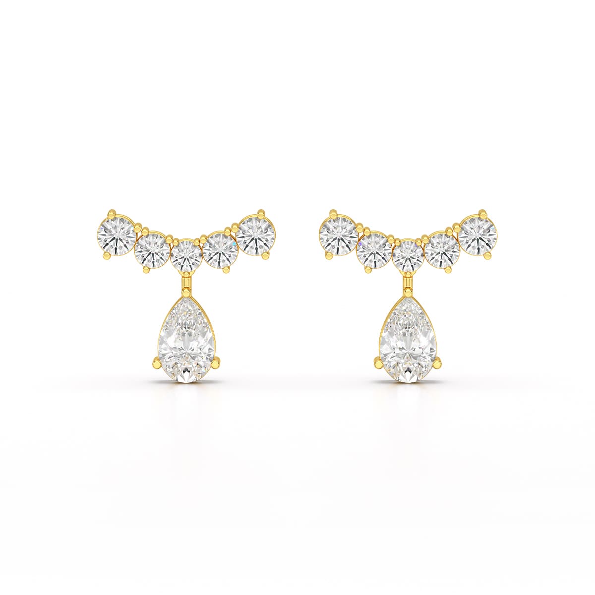 3.58 CT Lab Diamond Pear Cut Drop Earrings