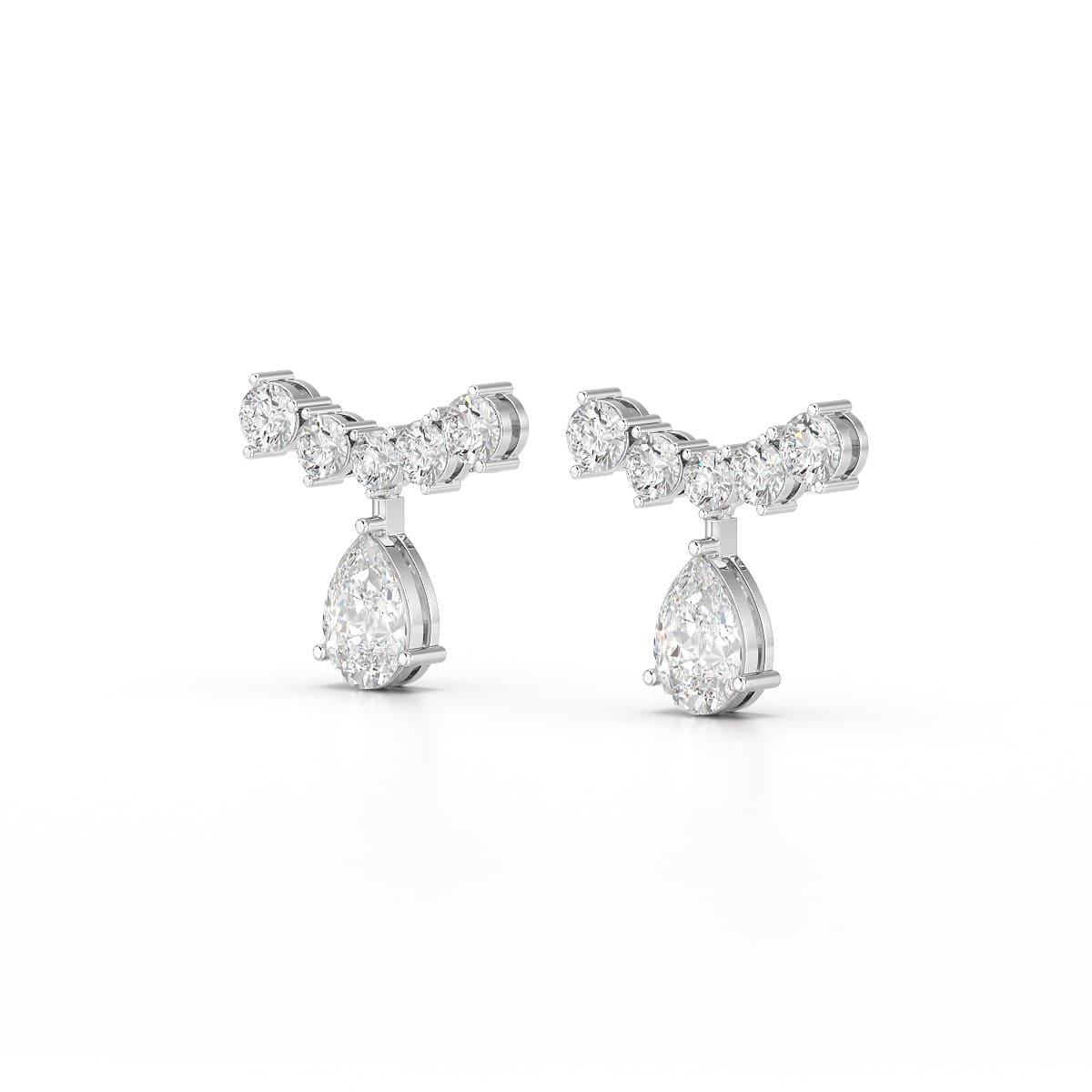 3.58 CT Lab Diamond Pear Cut Drop Earrings