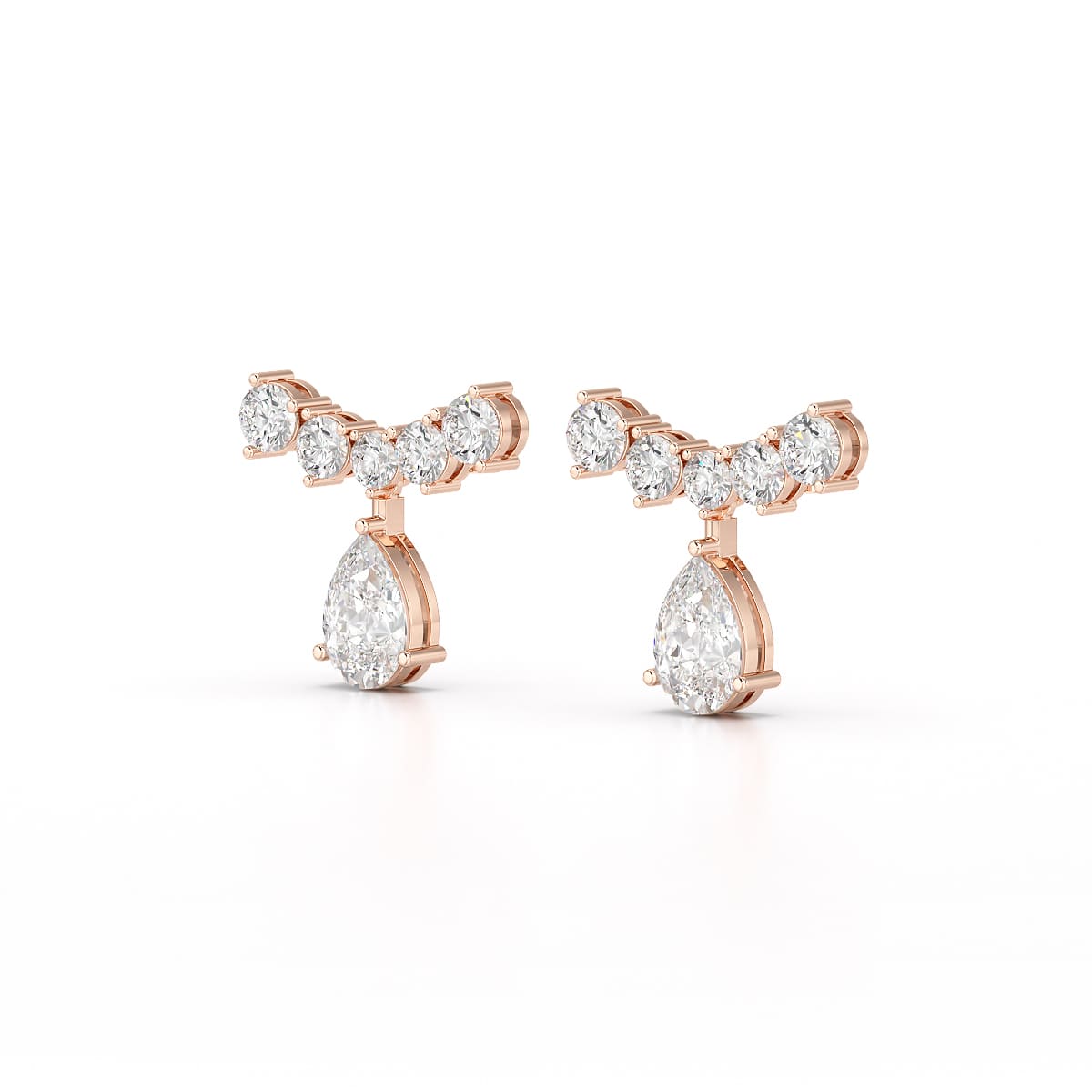 3.58 CT Lab Diamond Pear Cut Drop Earrings