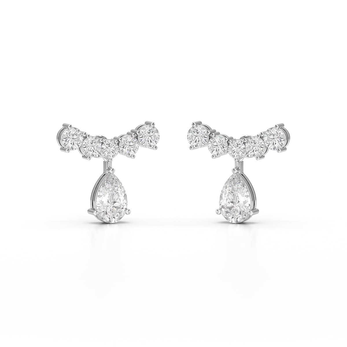 3.58 CT Lab Diamond Pear Cut Drop Earrings