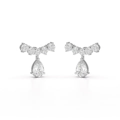 3.58 CT Lab Diamond Pear Cut Drop Earrings