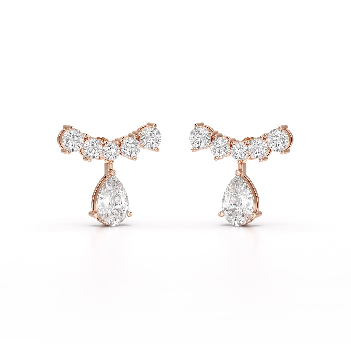 3.58 CT Lab Diamond Pear Cut Drop Earrings