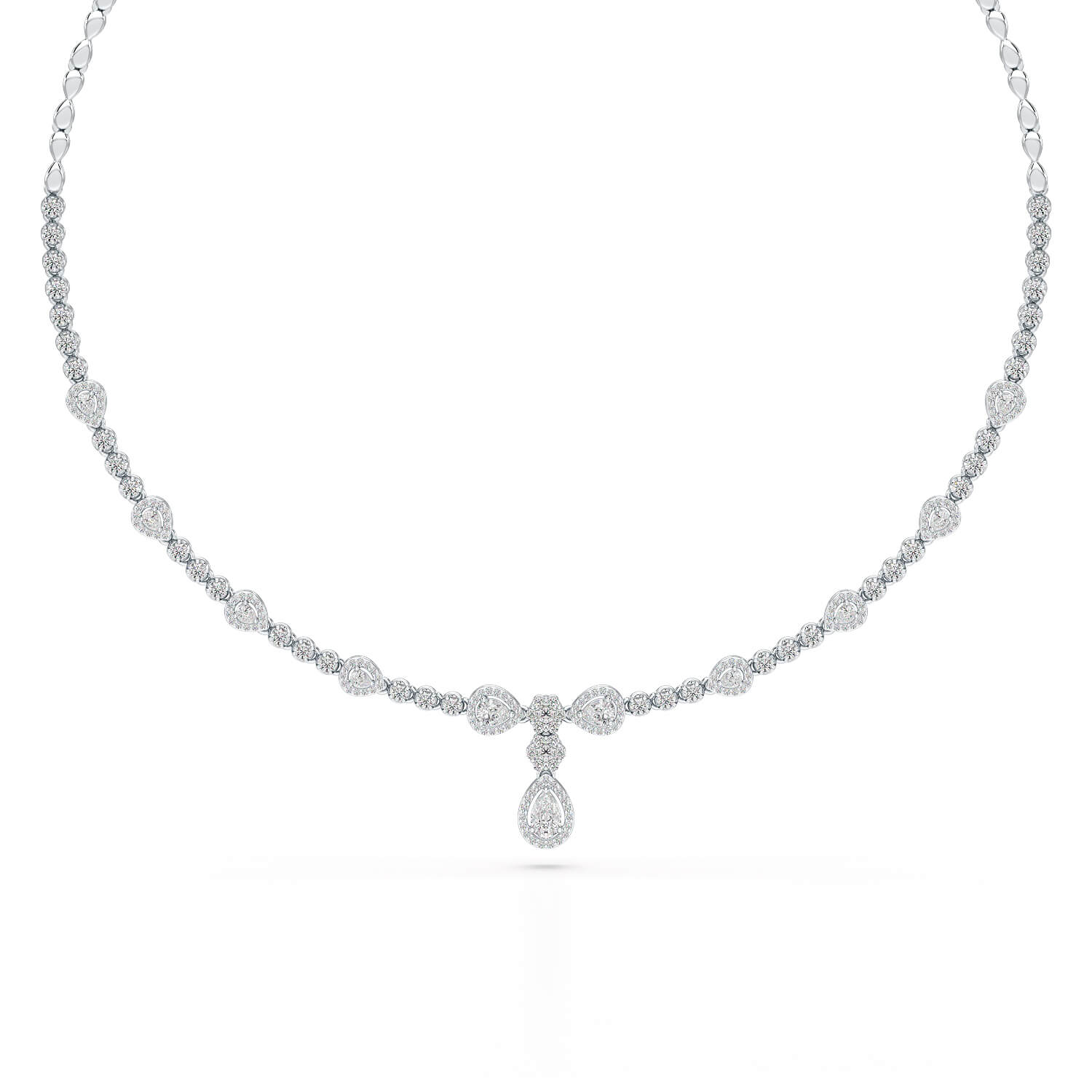 2.91 CT Pear Shape Lab Diamond Necklace