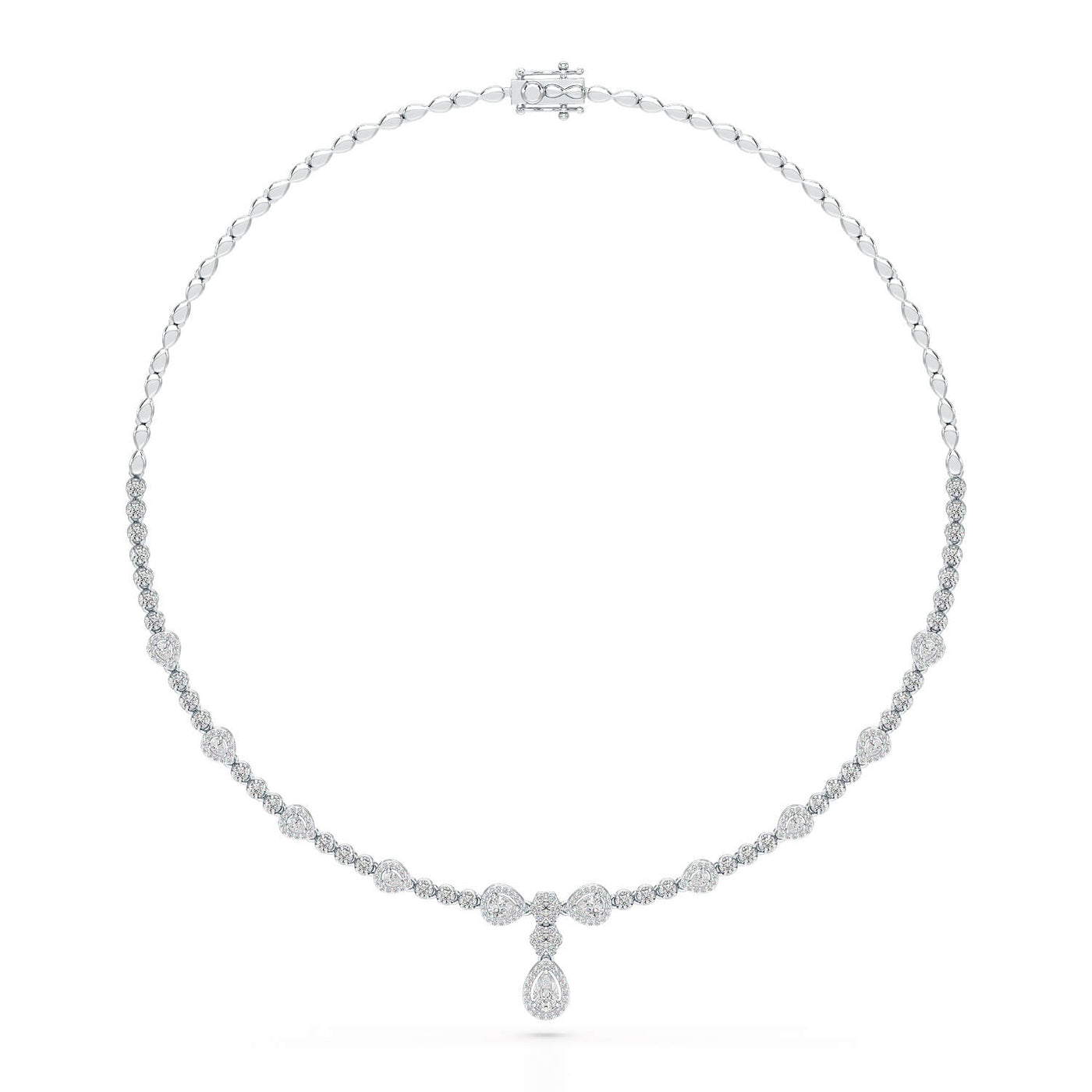 2.91 CT Pear Shape Lab Diamond Necklace