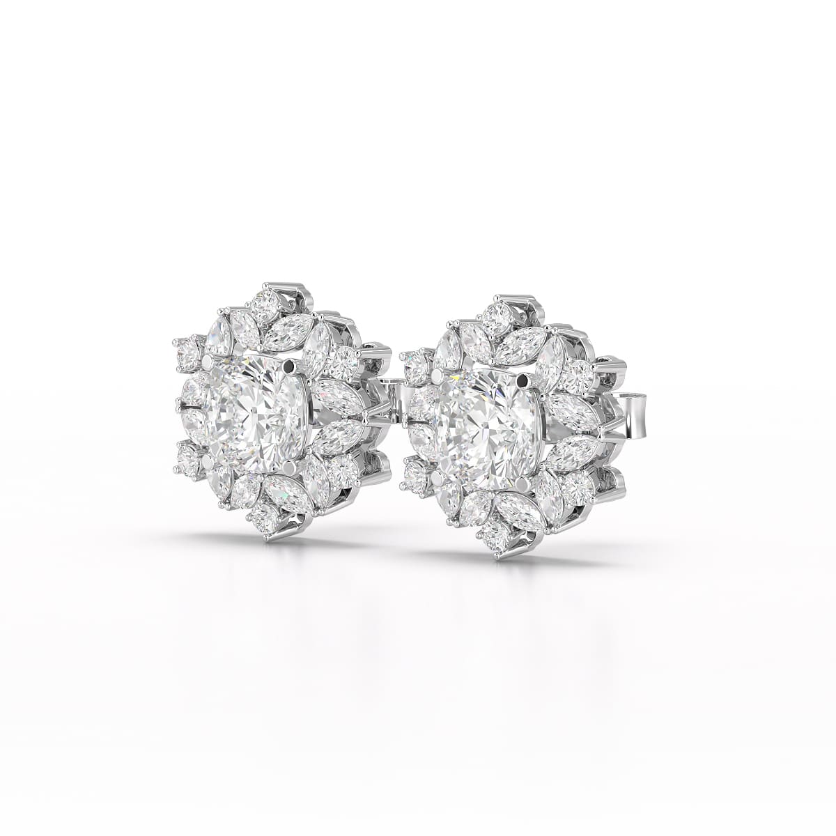 2.94 CT Lab Diamond Halo Cushion Ring