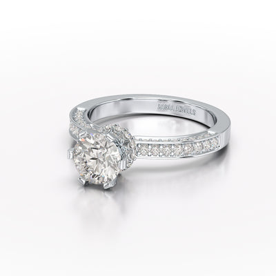 Round Lab Diamond 1.65 CT Simple Wedding Ring