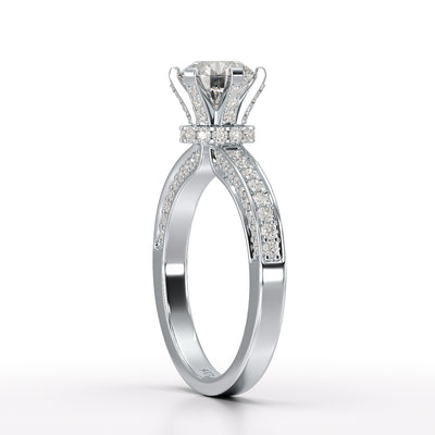 Round Lab Diamond 1.65 CT Simple Wedding Ring
