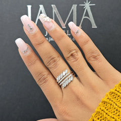 1.20 Lab Diamond Spiral Ring with Marquise and Round Diamonds (Ready for Delivery)