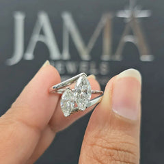 1.63 CT Marquise Diamond Bypass Two Stone Ring (Ready for Delivery)