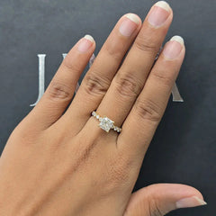 2.05 CT Princess Diamond Solitaire Side Stone Ring (Ready for Delivery)