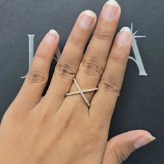 0.69 CT Round Diamond Criss Cross Ring (Ready for Delivery)