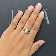 1.34 CT Oval Diamond Halo Engagement Ring (Ready for Delivery)