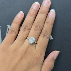 1.44 CT Oval Diamond Halo Engagement Ring (Ready for Delivery)