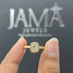 1.66 CT Cushion Diamond Bezel Hidden Halo Solitaire Ring (Ready for Delivery)