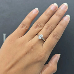 1.18 CT Oval Diamond Hidden Halo Solitaire Ring (Ready for Delivery)