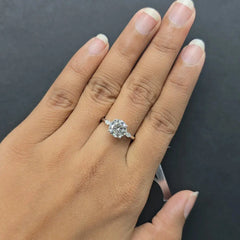 2.24 CT Round & Marquise Diamond Three Stone Ring (Ready for Delivery)