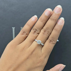 1.56 CT Round Diamond Solitaire with Side Stone Ring (Ready for Delivery)