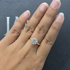 2.15 CT Round Diamond Twisted Band Solitaire Ring (Ready for Delivery)
