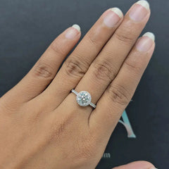 1.53 CT Round Diamond Halo Engagement Ring (Ready for Delivery)