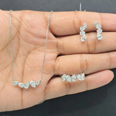 2.66 CT Pear Diamond Bezel Graduated Jewellery Set (Ready for Delivery)